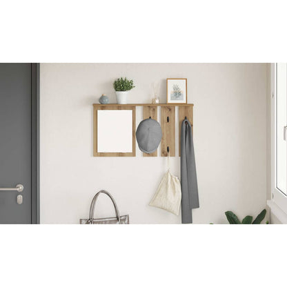 Wall-Mounted Coat Rack with Shelf Artisan oak 85 x 10 x 45 cm