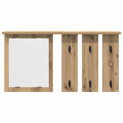 Wall-Mounted Coat Rack with Shelf Artisan oak 85 x 10 x 45 cm