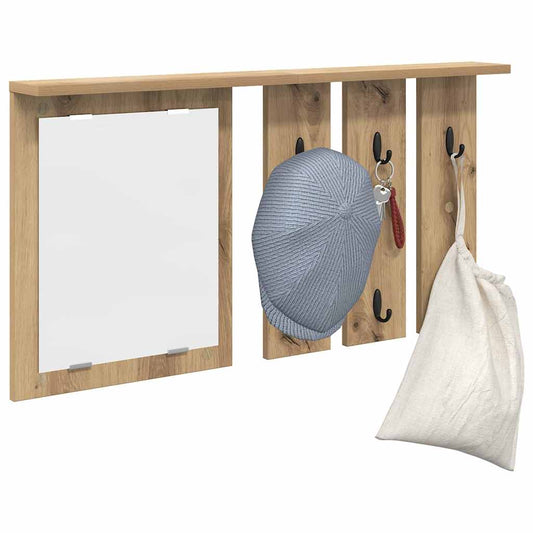 Wall-Mounted Coat Rack with Shelf Artisan oak 85 x 10 x 45 cm