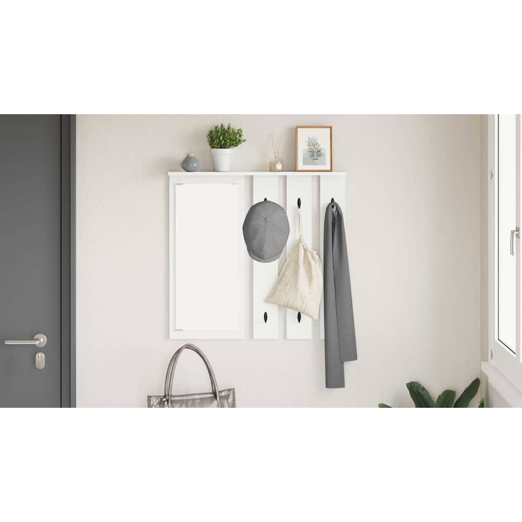 Wall-Mounted Coat Rack White 84 x 10 x 80 cm Engineered wood