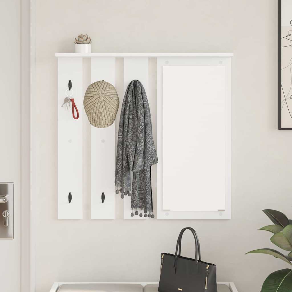 Wall-Mounted Coat Rack White 84 x 10 x 80 cm Engineered wood