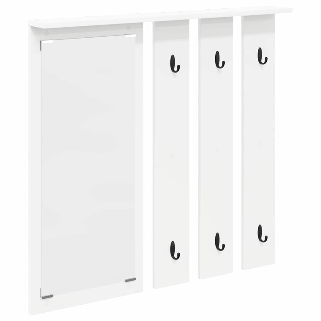 Wall-Mounted Coat Rack White 84 x 10 x 80 cm Engineered wood