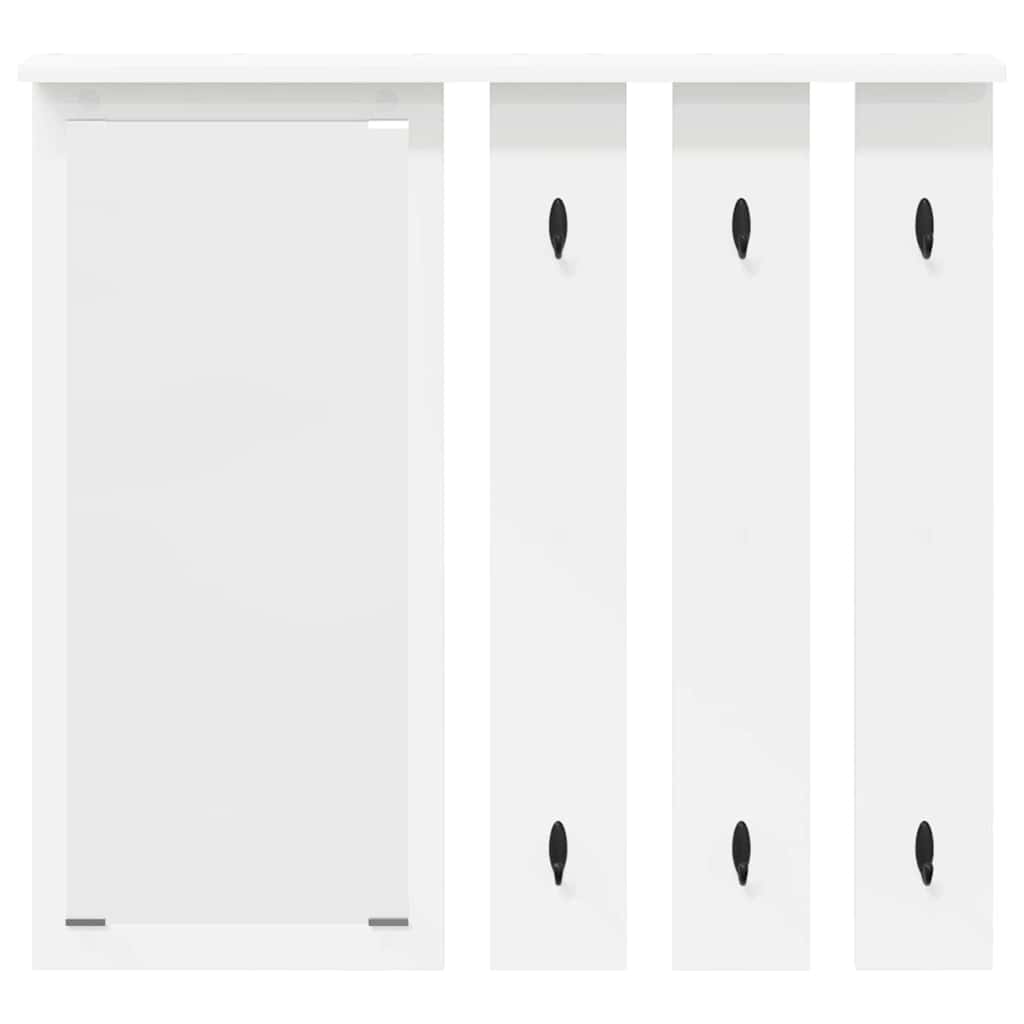 Wall-Mounted Coat Rack White 84 x 10 x 80 cm Engineered wood