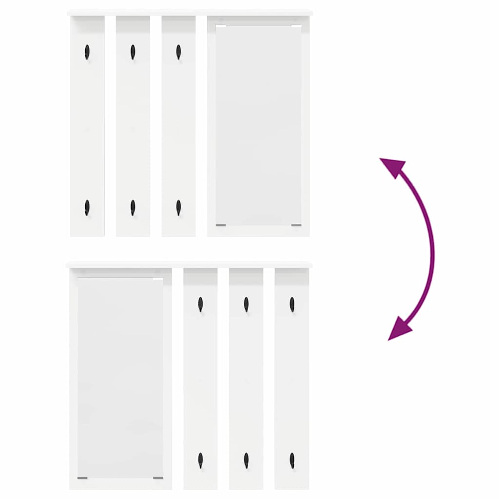 Wall-Mounted Coat Rack White 84 x 10 x 80 cm Engineered wood