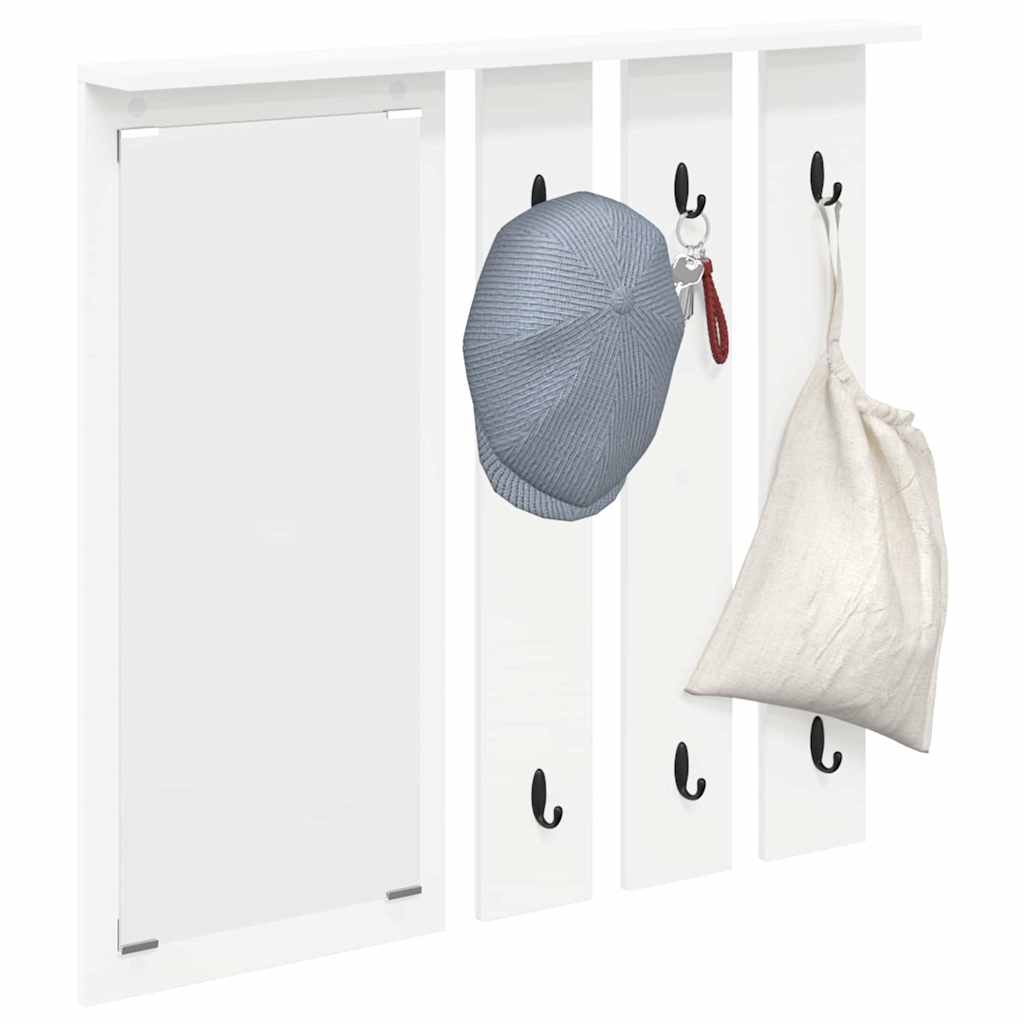 Wall-Mounted Coat Rack White 84 x 10 x 80 cm Engineered wood