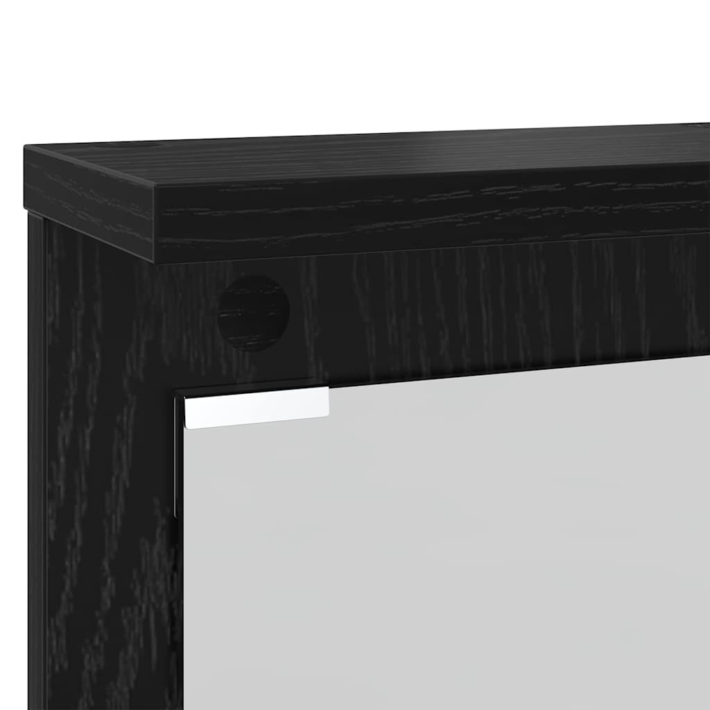 Wall-Mounted Coat Rack with Shelf Black oak 84 x 10 x 80 cm