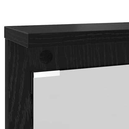 Wall-Mounted Coat Rack with Shelf Black oak 84 x 10 x 80 cm