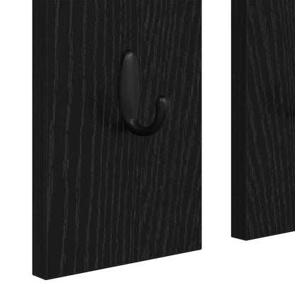 Wall-Mounted Coat Rack with Shelf Black oak 84 x 10 x 80 cm