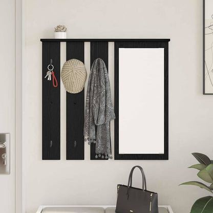 Wall-Mounted Coat Rack with Shelf Black oak 84 x 10 x 80 cm