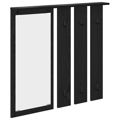 Wall-Mounted Coat Rack with Shelf Black oak 84 x 10 x 80 cm