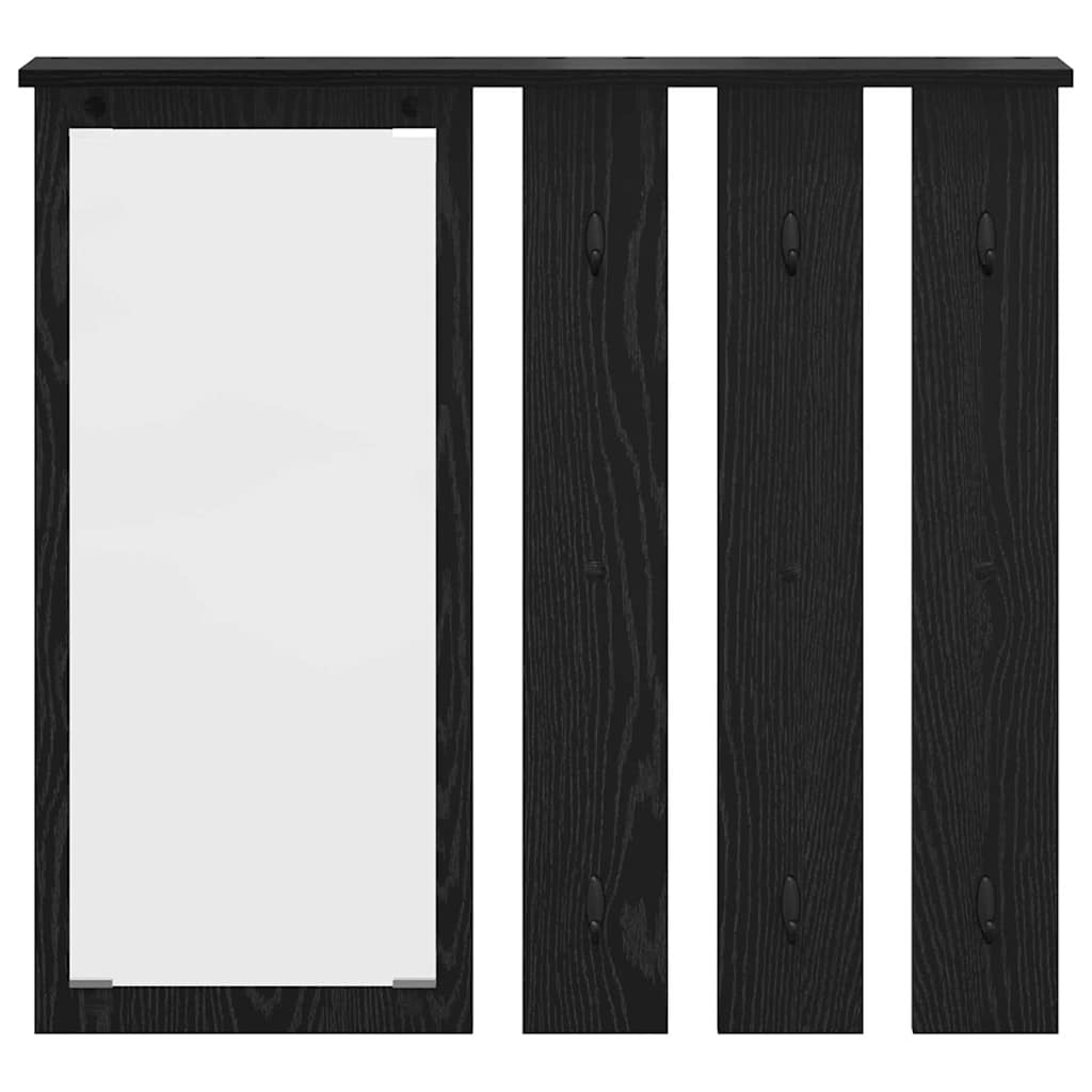 Wall-Mounted Coat Rack with Shelf Black oak 84 x 10 x 80 cm