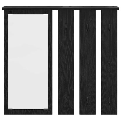 Wall-Mounted Coat Rack with Shelf Black oak 84 x 10 x 80 cm