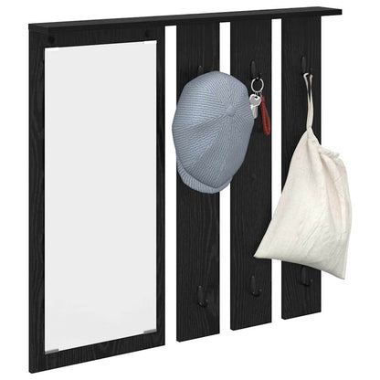 Wall-Mounted Coat Rack with Shelf Black oak 84 x 10 x 80 cm