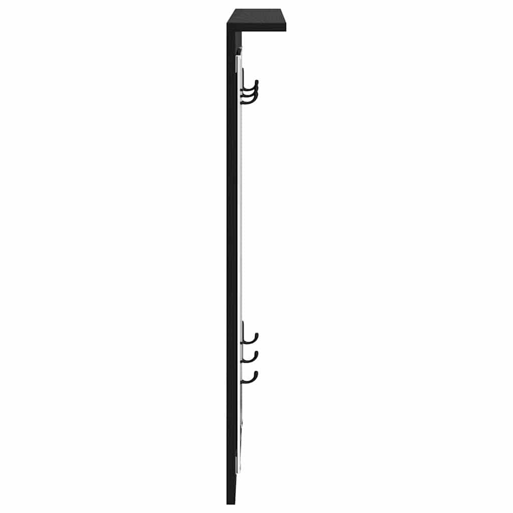 Wall-Mounted Coat Rack with Shelf Black oak 84 x 10 x 80 cm