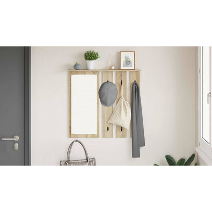 Wall-Mounted Coat Rack with Shelf Sonoma oak 84 x 10 x 80 cm