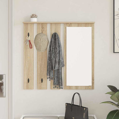 Wall-Mounted Coat Rack with Shelf Sonoma oak 84 x 10 x 80 cm