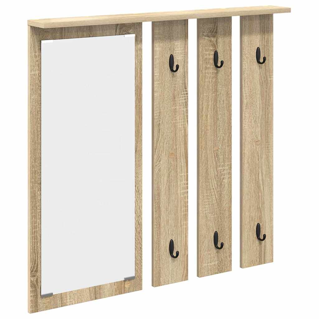 Wall-Mounted Coat Rack with Shelf Sonoma oak 84 x 10 x 80 cm