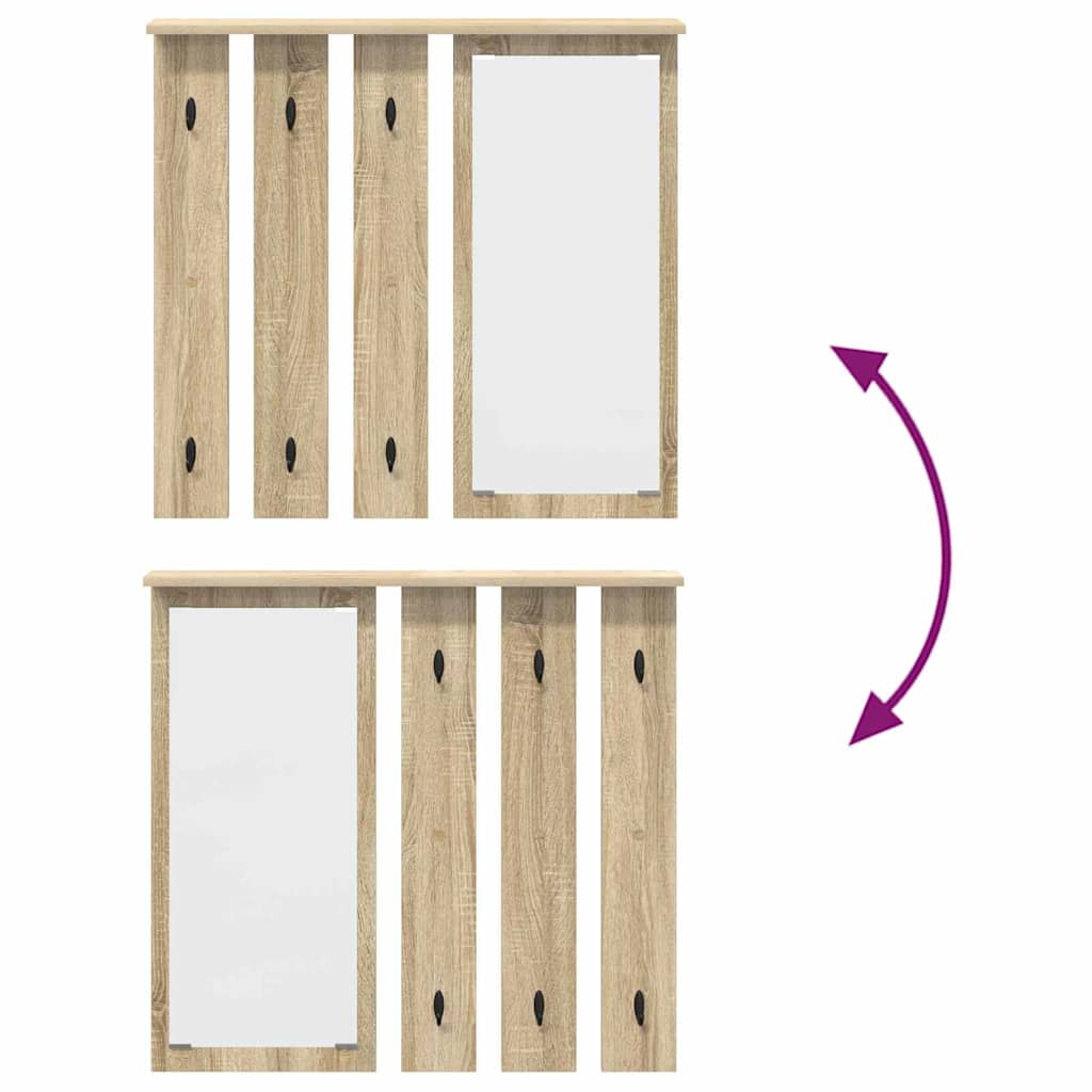 Wall-Mounted Coat Rack with Shelf Sonoma oak 84 x 10 x 80 cm