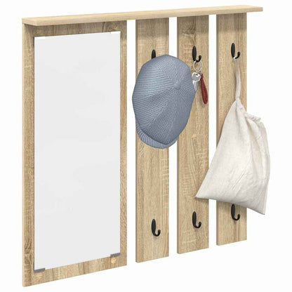 Wall-Mounted Coat Rack with Shelf Sonoma oak 84 x 10 x 80 cm