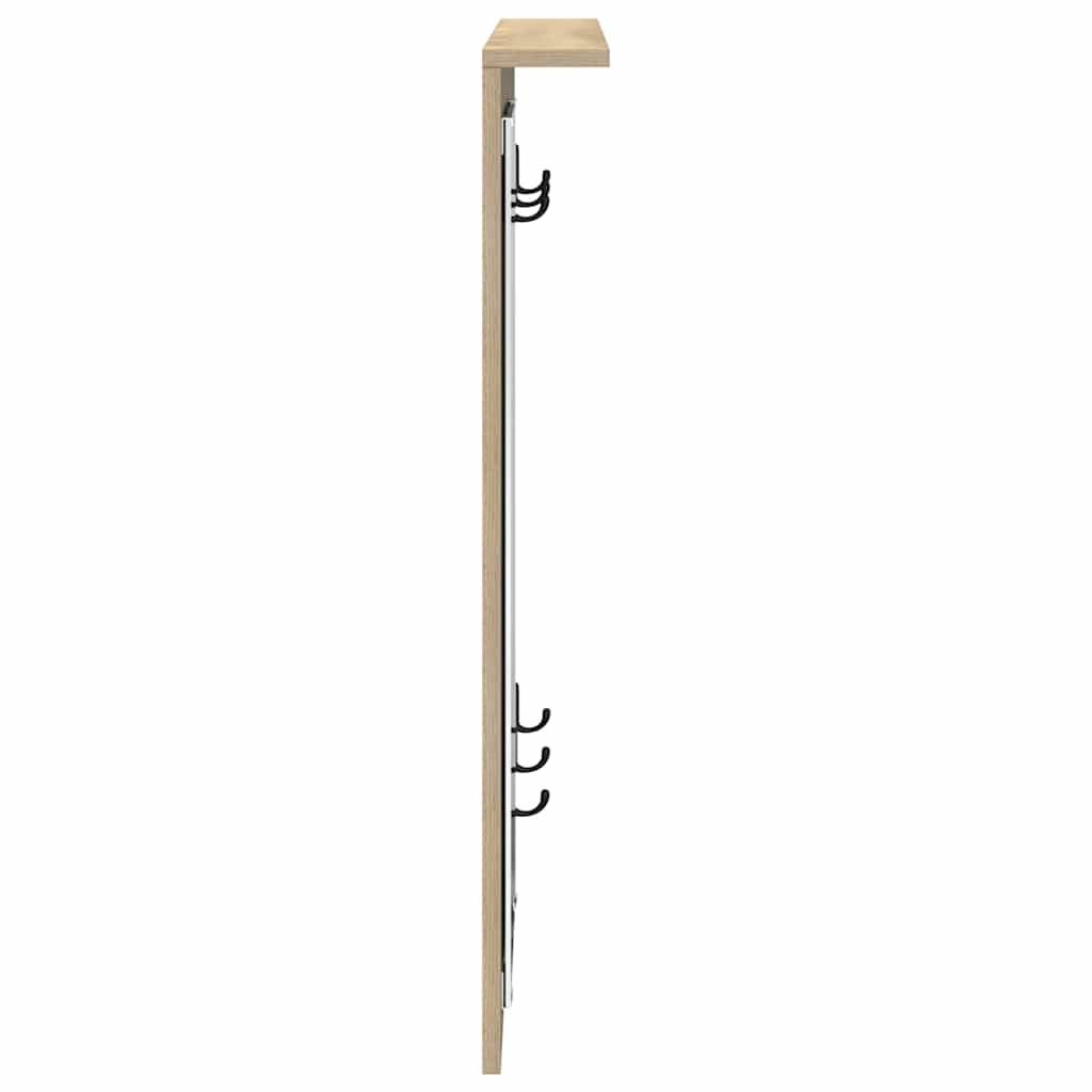 Wall-Mounted Coat Rack with Shelf Sonoma oak 84 x 10 x 80 cm