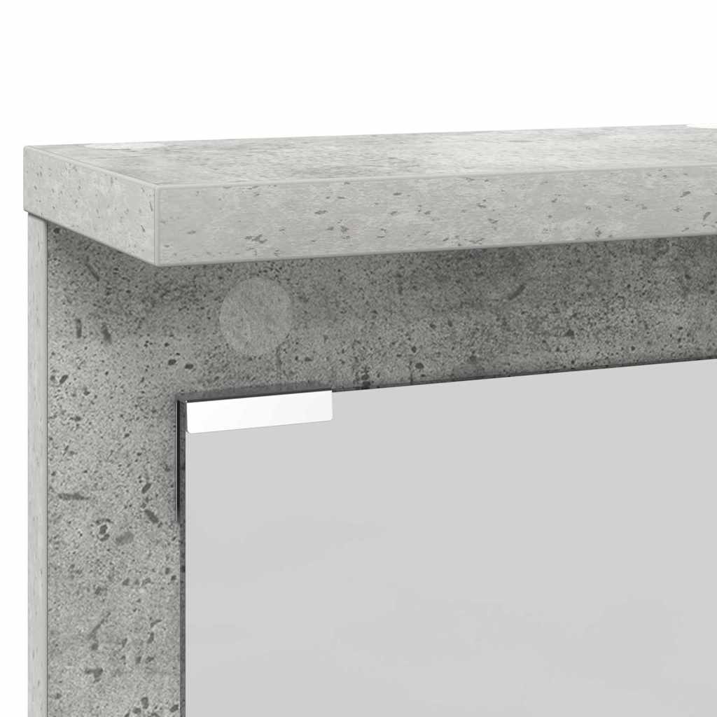 Wall-Mounted Coat Rack with Shelf Concrete grey 84 x 10 x 80 cm