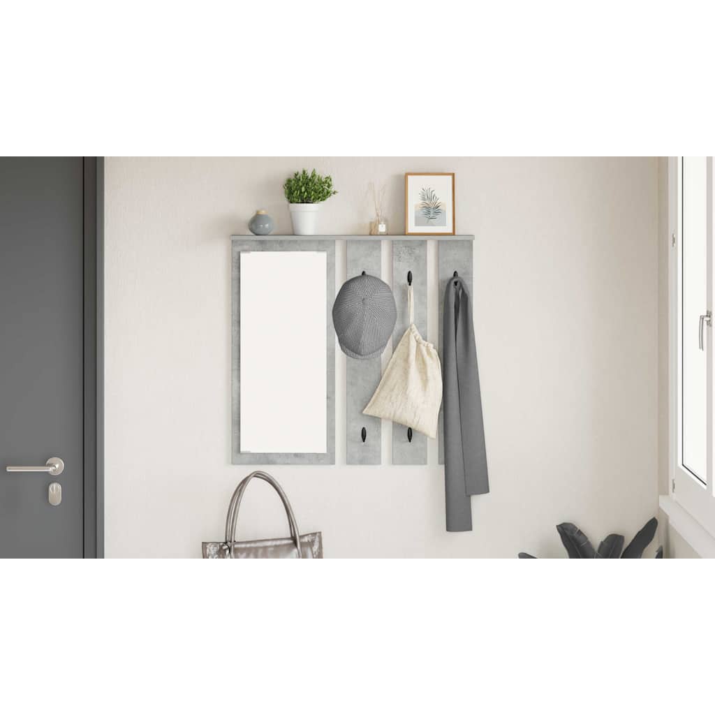 Wall-Mounted Coat Rack with Shelf Concrete grey 84 x 10 x 80 cm