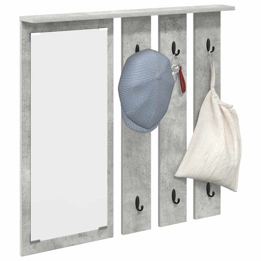 Wall-Mounted Coat Rack with Shelf Concrete grey 84 x 10 x 80 cm