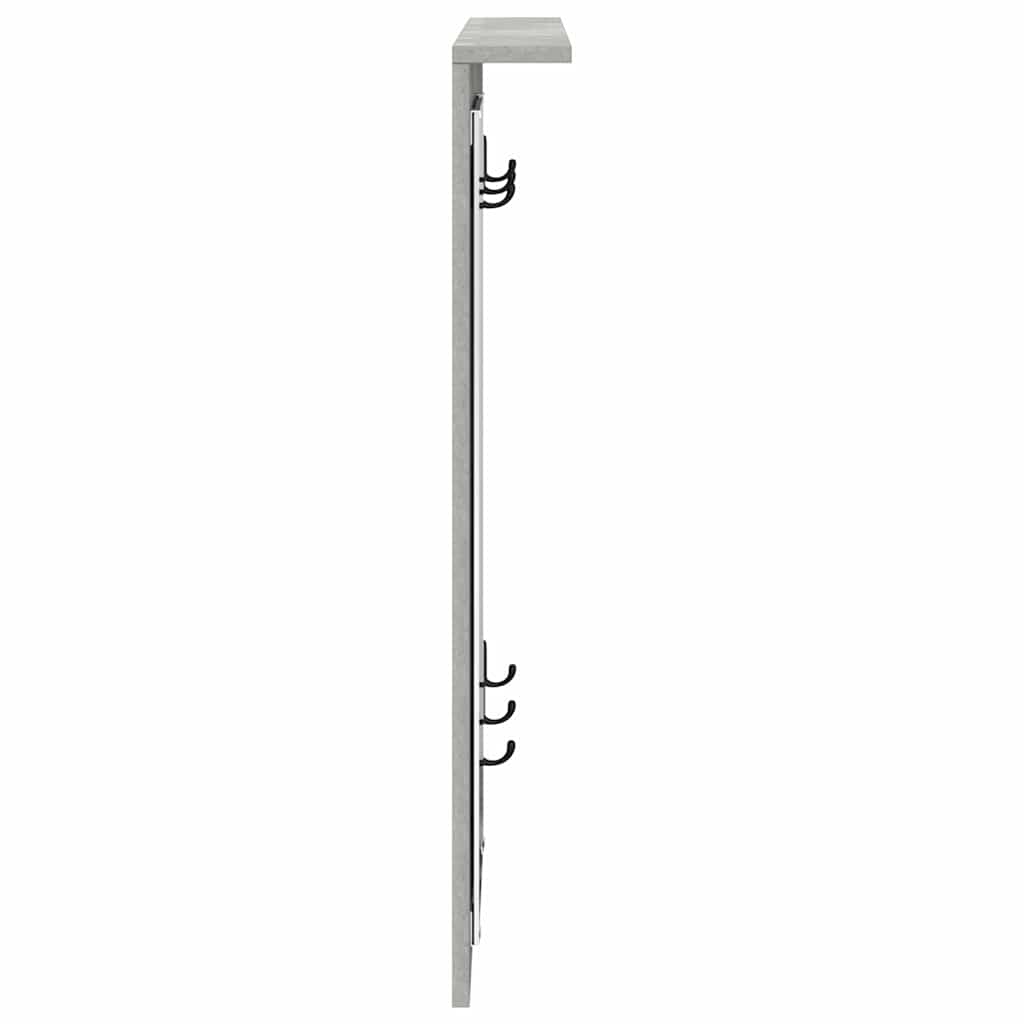Wall-Mounted Coat Rack with Shelf Concrete grey 84 x 10 x 80 cm