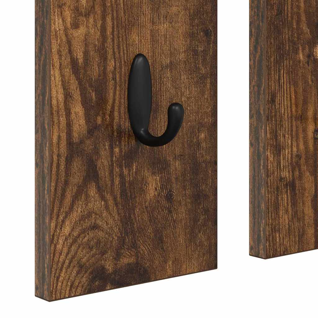 Wall-Mounted Coat Rack with Shelf Smoked oak 84 x 10 x 80 cm