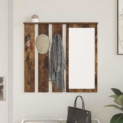 Wall-Mounted Coat Rack with Shelf Smoked oak 84 x 10 x 80 cm