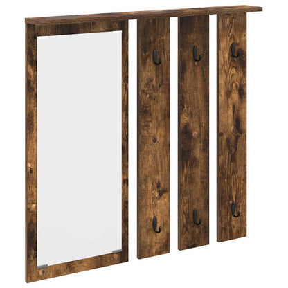 Wall-Mounted Coat Rack with Shelf Smoked oak 84 x 10 x 80 cm