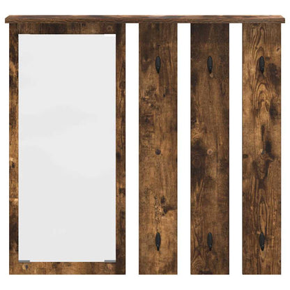Wall-Mounted Coat Rack with Shelf Smoked oak 84 x 10 x 80 cm