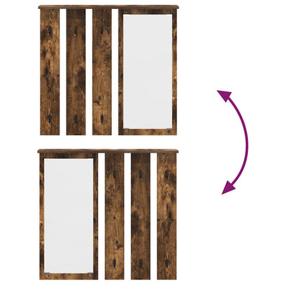 Wall-Mounted Coat Rack with Shelf Smoked oak 84 x 10 x 80 cm