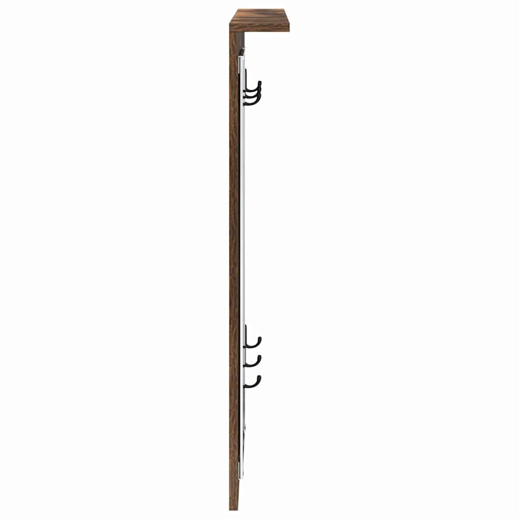 Wall-Mounted Coat Rack with Shelf Smoked oak 84 x 10 x 80 cm