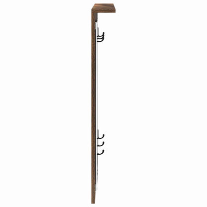 Wall-Mounted Coat Rack with Shelf Smoked oak 84 x 10 x 80 cm