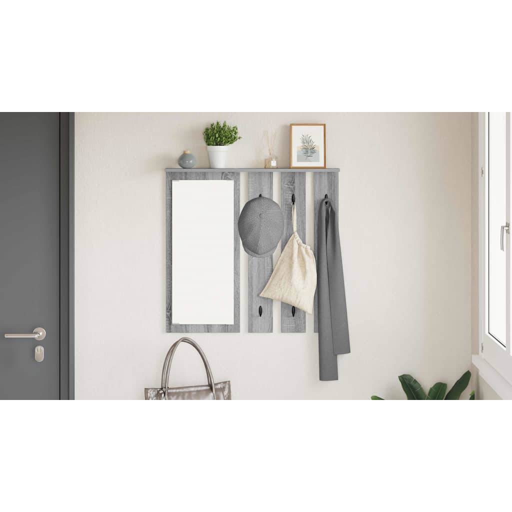 Wall-Mounted Coat Rack with Shelf Grey sonoma 84 x 10 x 80 cm