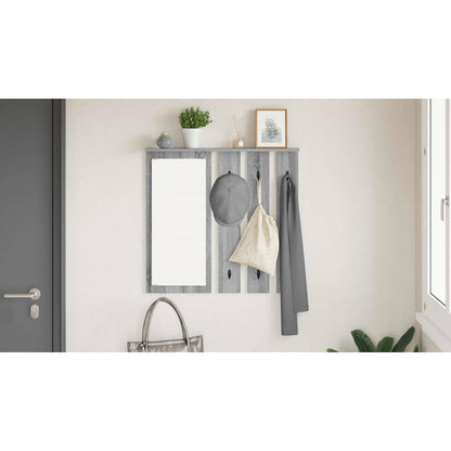 Wall-Mounted Coat Rack with Shelf Grey sonoma 84 x 10 x 80 cm