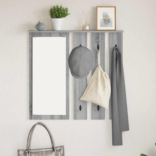 Wall-Mounted Coat Rack with Shelf Grey sonoma 84 x 10 x 80 cm