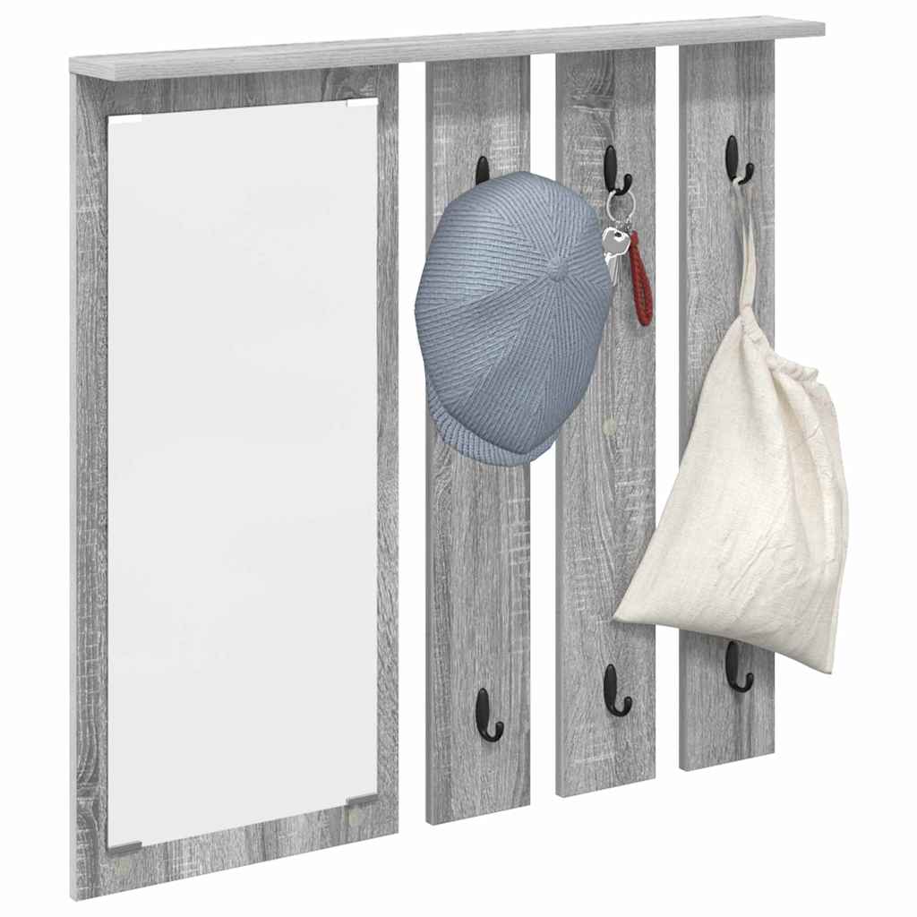 Wall-Mounted Coat Rack with Shelf Grey sonoma 84 x 10 x 80 cm