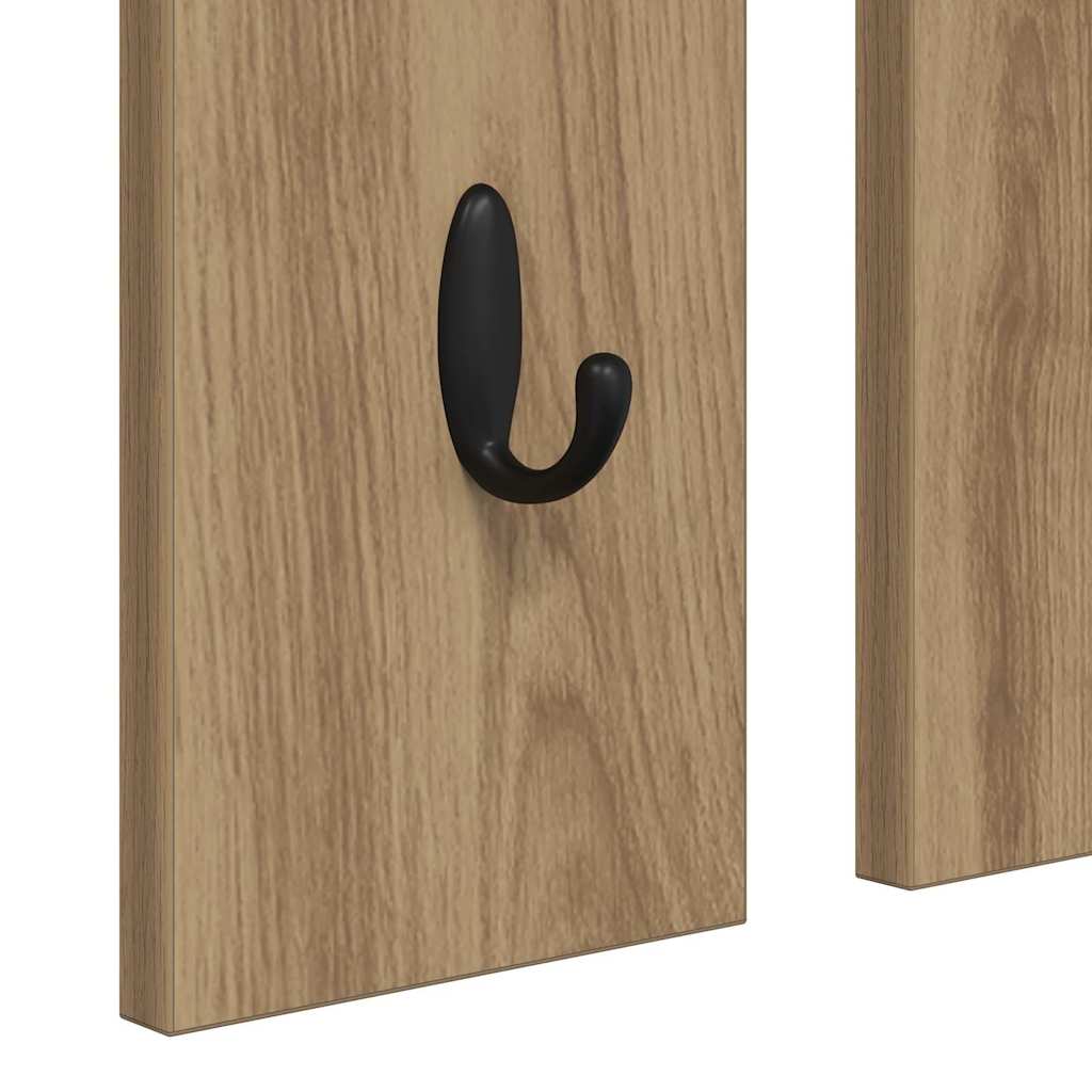 Wall-Mounted Coat Rack with Shelf Artisan oak 84 x 10 x 80 cm