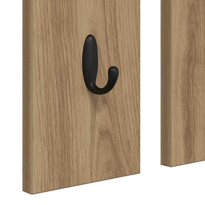 Wall-Mounted Coat Rack with Shelf Artisan oak 84 x 10 x 80 cm