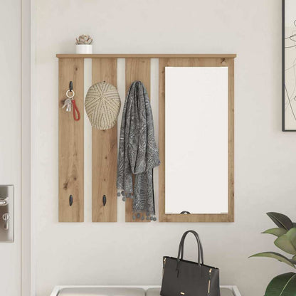 Wall-Mounted Coat Rack with Shelf Artisan oak 84 x 10 x 80 cm