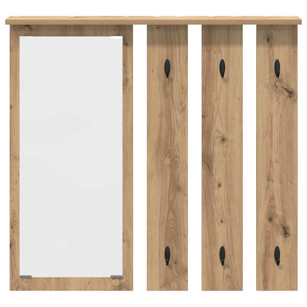 Wall-Mounted Coat Rack with Shelf Artisan oak 84 x 10 x 80 cm