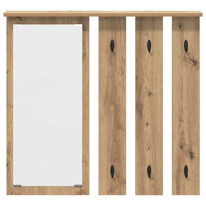 Wall-Mounted Coat Rack with Shelf Artisan oak 84 x 10 x 80 cm