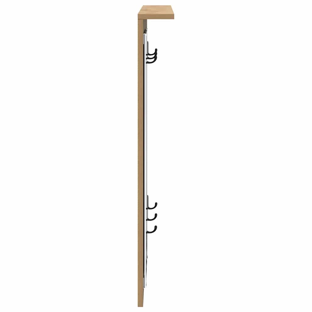 Wall-Mounted Coat Rack with Shelf Artisan oak 84 x 10 x 80 cm