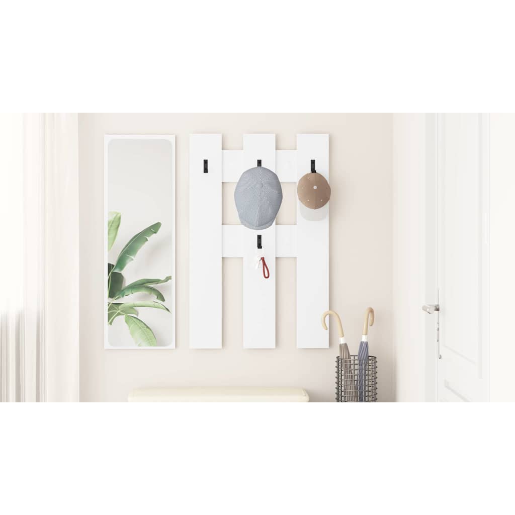 Wall-Mounted Coat Rack White 65 x 3 x 100 cm Engineered wood