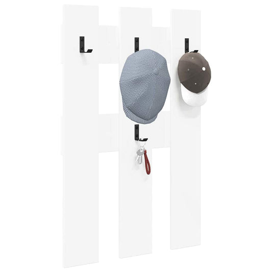 Wall-Mounted Coat Rack White 65 x 3 x 100 cm Engineered wood