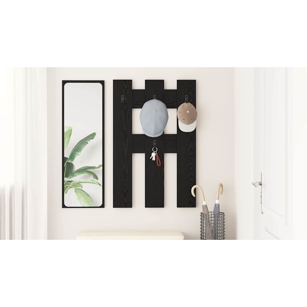 Wall-Mounted Coat Rack Wall-mounted Black Oak 65 x 3 x 100 cm