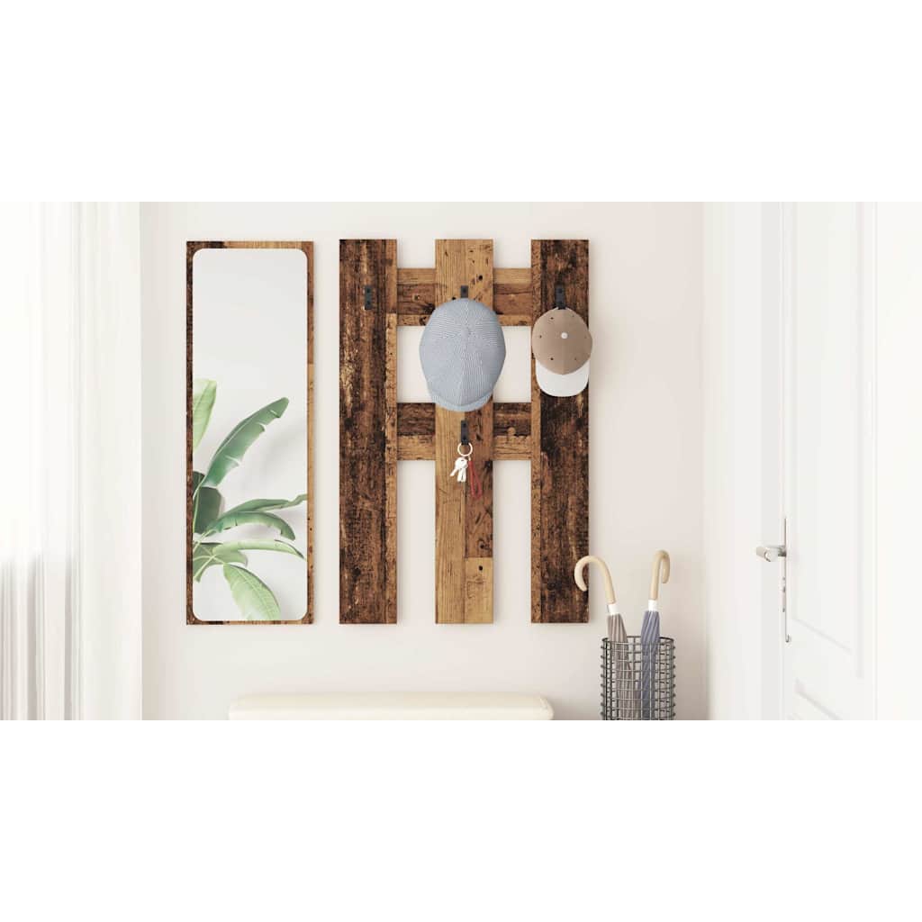 Wall-Mounted Coat Rack Old Wood 65 x 3 x 100 cm Engineered wood