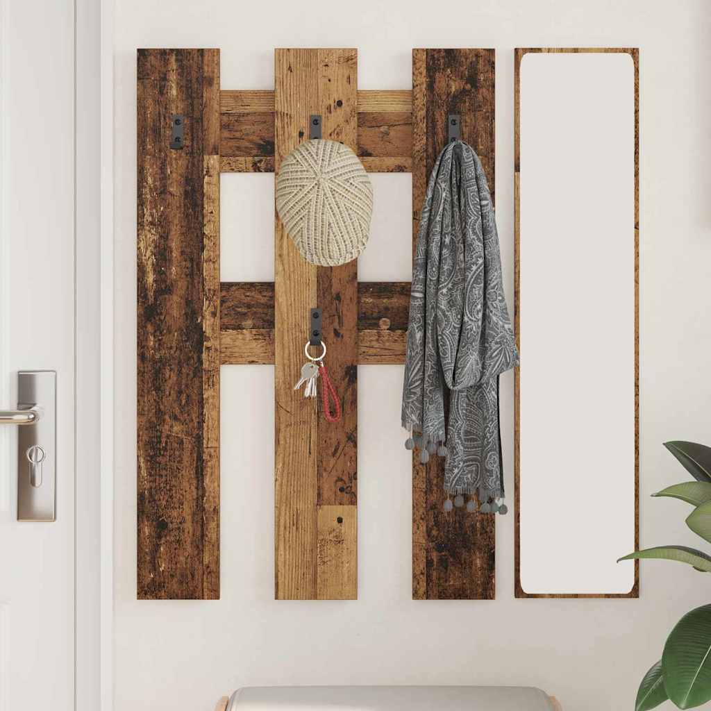Wall-Mounted Coat Rack Old Wood 65 x 3 x 100 cm Engineered wood